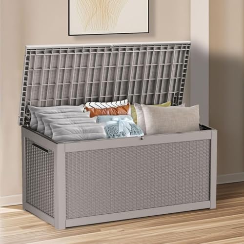 Brown 150GAL Large Capacity Outdoor Deck Box with Lock Hole P10113
