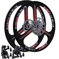 26 inch Heavy Duty 3 Spoke Motorized Bike Mag Wheel Set - Black S688611