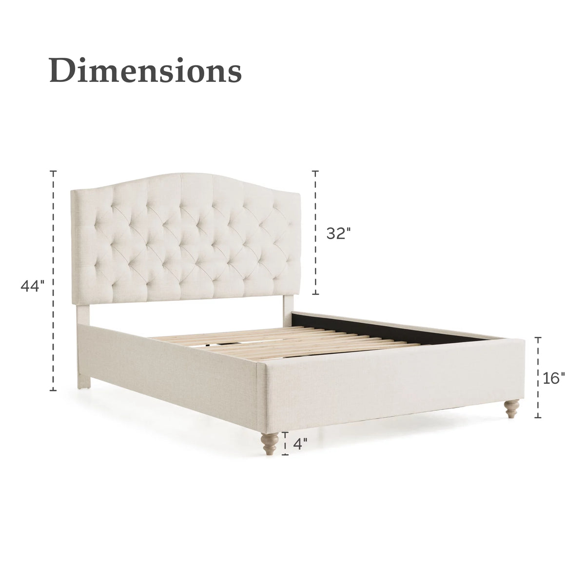 Upholstered Diamond Tufted Platform Bed, Twin, Oat T85528