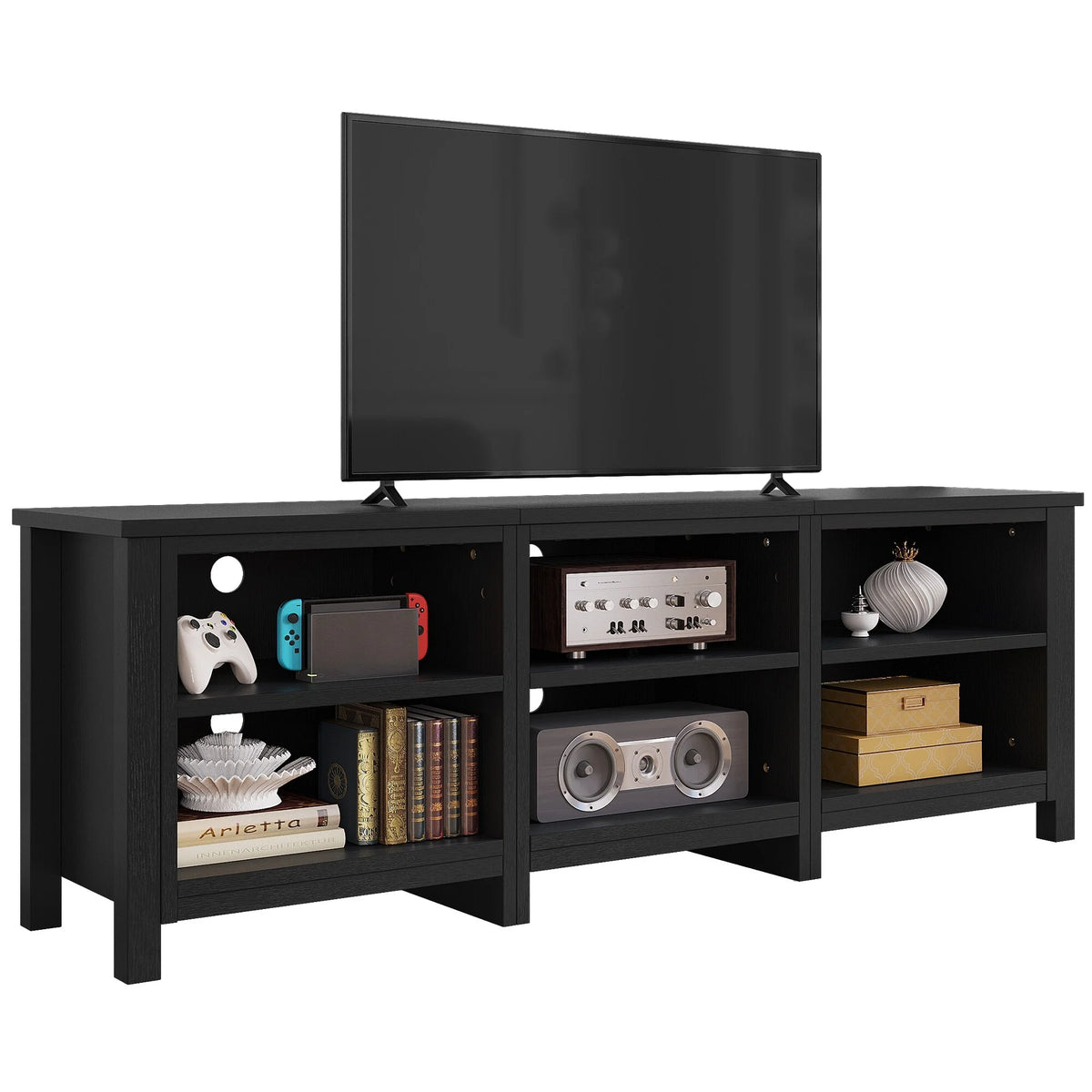 Black 70-inch Modern TV Stand Q629