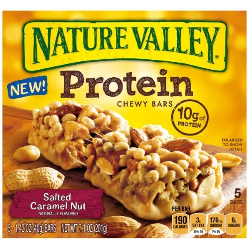 Protein Chewy Bar, Salted Caramel Nut, 1.4 Oz, 5 Ct M2359