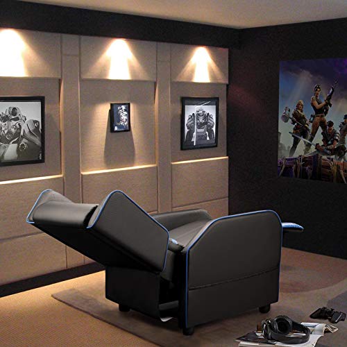 Cyan PU Leather Gaming Recliner Chair G351