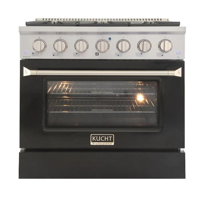 36 in. Propane Gas Range with Black Door T68349