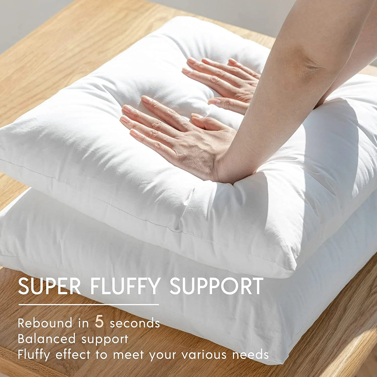 Hypoallergenic Square Throw Pillow Inserts, 2 Pack, 20 x 20 inches W32893