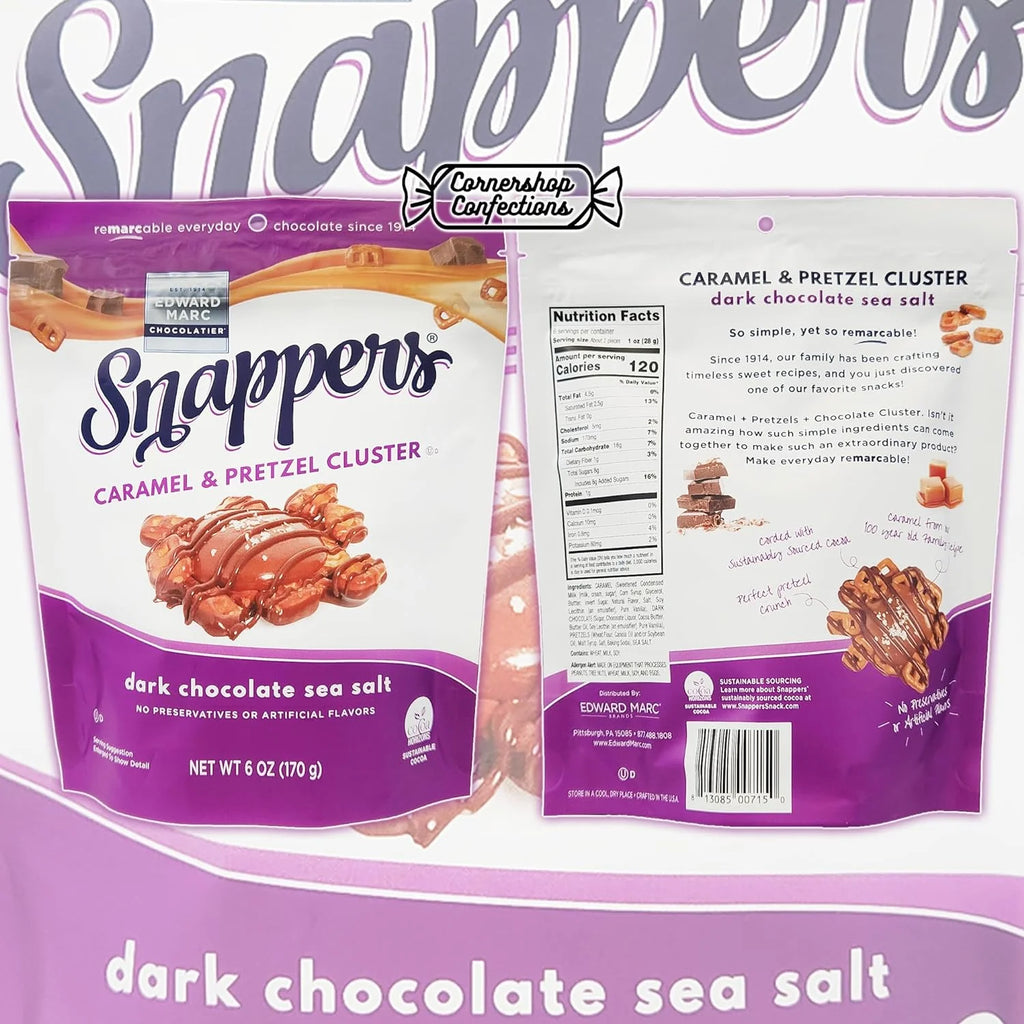 Dark Chocolate Sea Salt Caramel And Pretzel Cluster 2 Bag Bundle Pack D650403