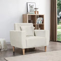 Gray Polyester Accent Chair with Toss Pillow V779213