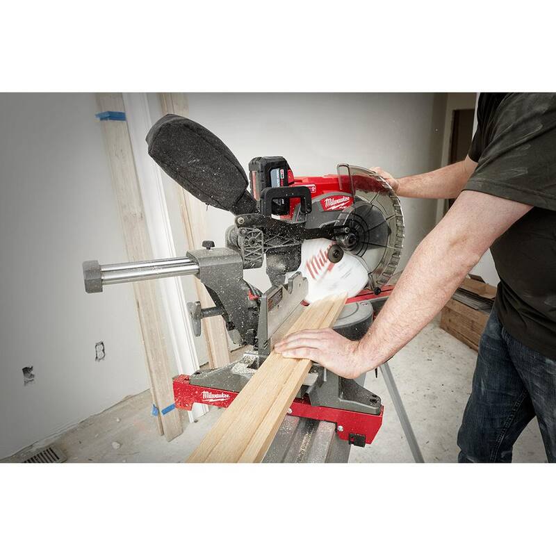18V Lithium-Ion Brushless Cordless 12 in. Dual Bevel Sliding Compound Miter Saw Kit with Stand and Battery Q567602