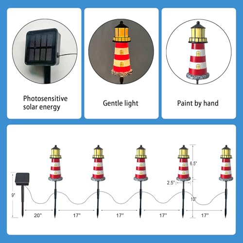 5 Pack Solar Garden Lights Outdoor Waterproof Red M6533