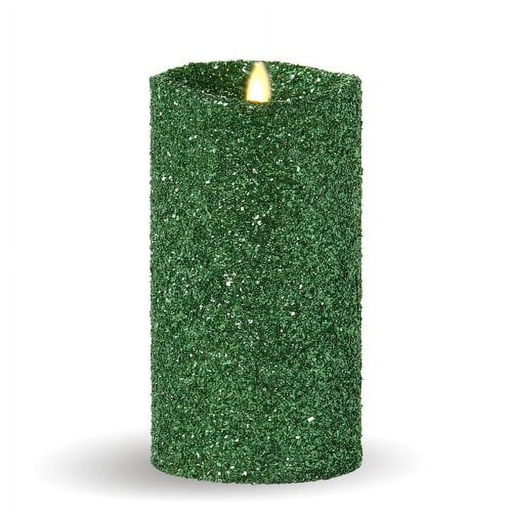 Blue Glitter Pillar Candle M8106