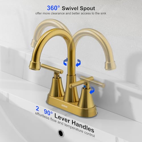 4 inch Matte Black 2-Handle Centerset Bathroom Sink Faucet with Pop-up Drain C735
