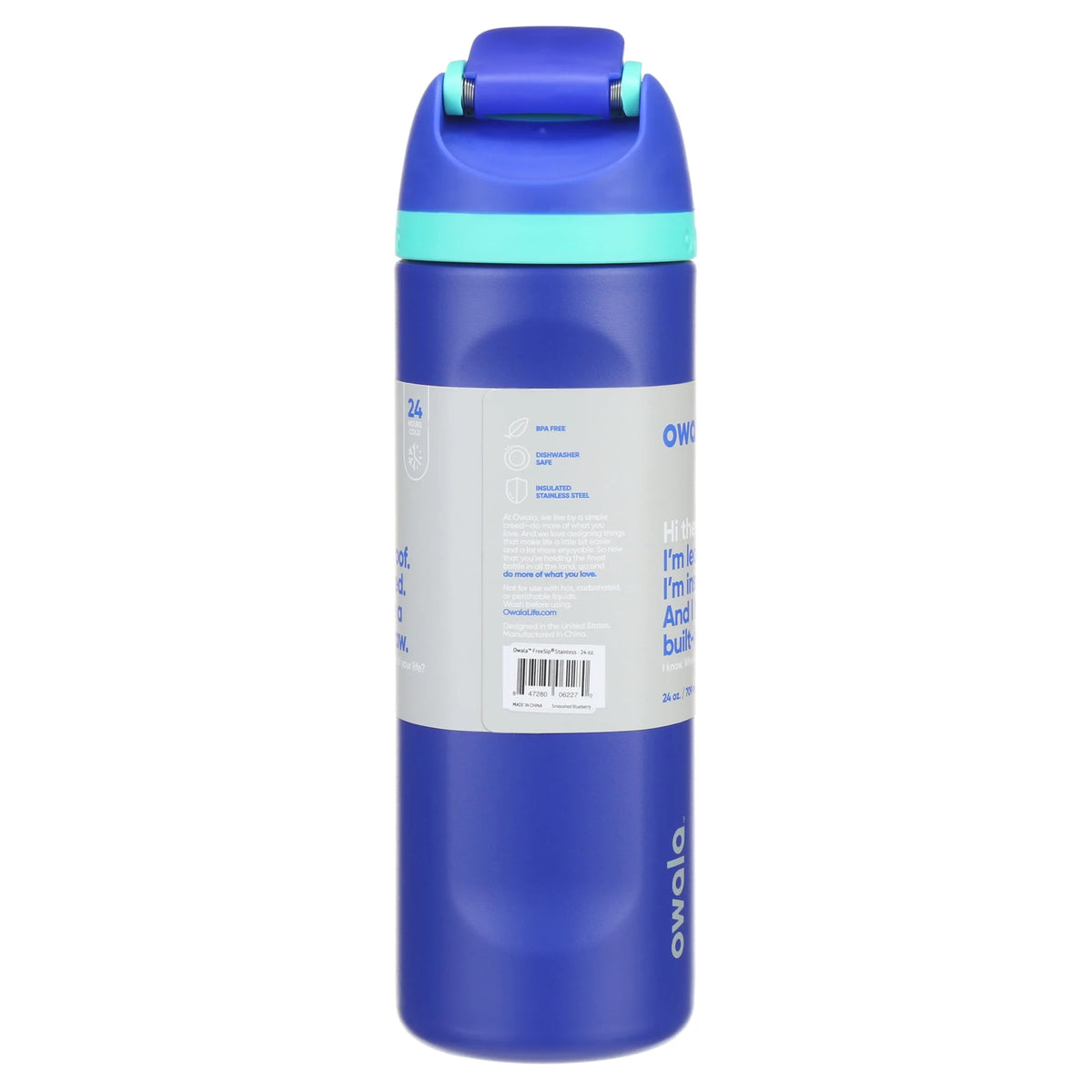 24oz Black Stainless Steel Water Bottle A296