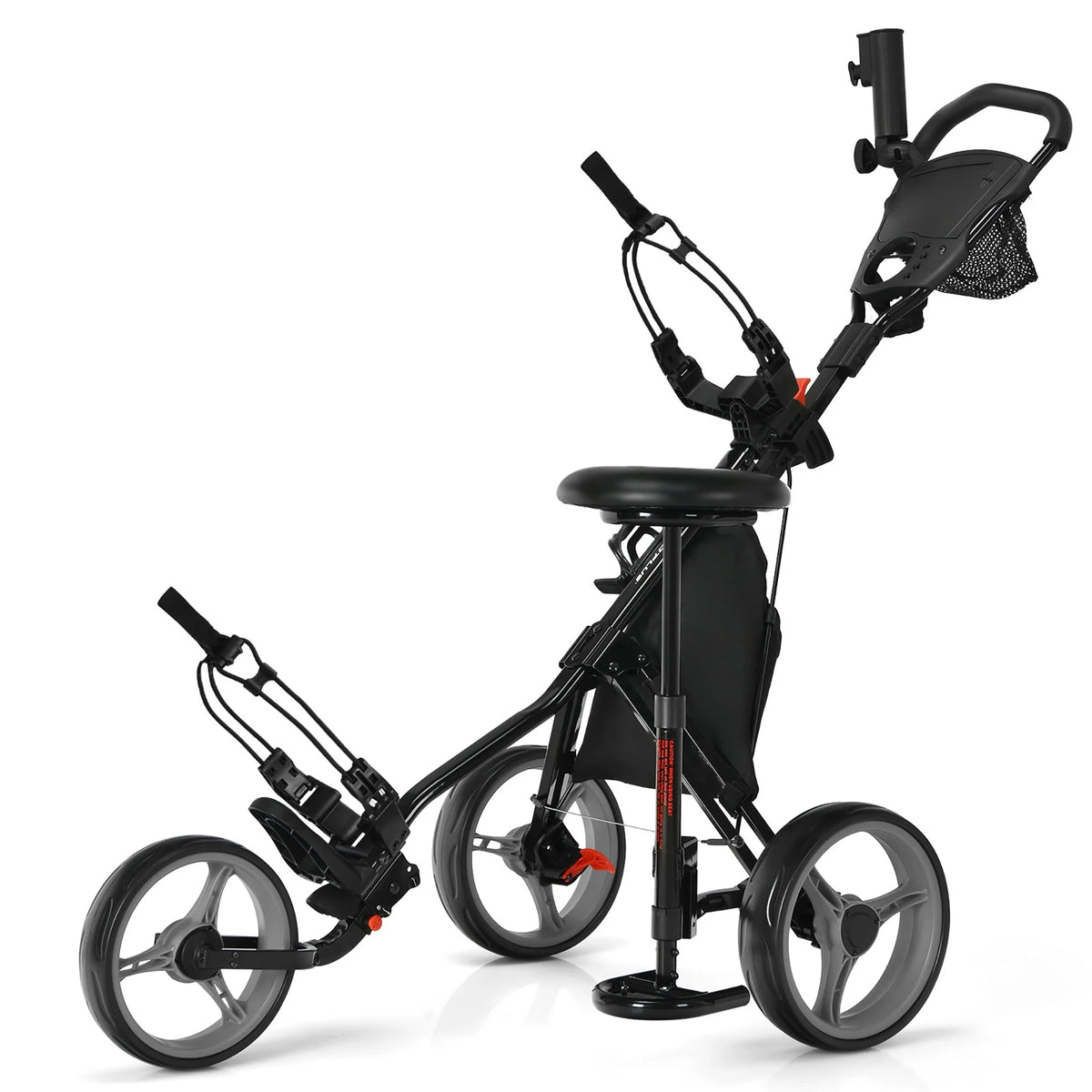 Folding 3 Wheels Golf Push Cart with Seat P897