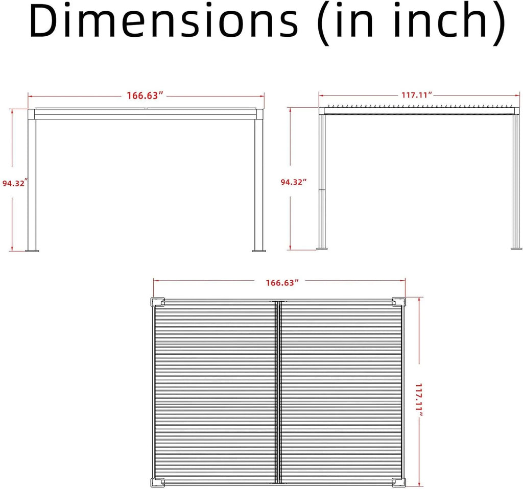 10' × 14' Aluminum Louvered Pergola O71045