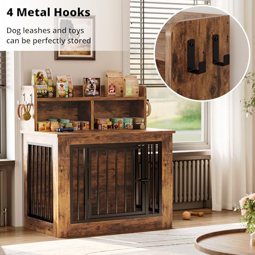 Extra Large Wooden Dog Crate with Storage D684