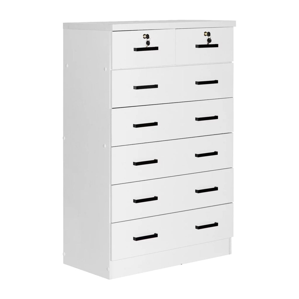 Black 4 Drawer Wooden Dresser with Lock O937774
