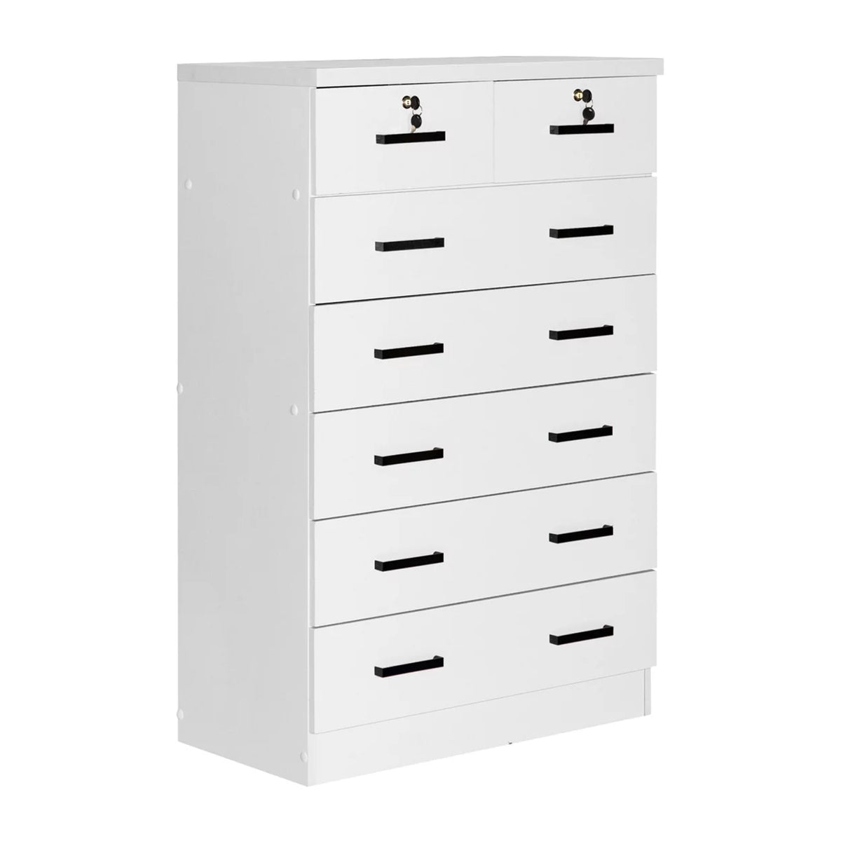 Black 4 Drawer Wooden Dresser with Lock O937774