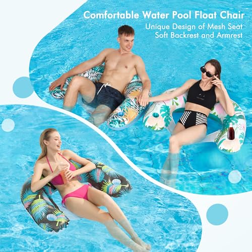 4 Pack Inflatable Pool Floats with Two Cup Holders Z341
