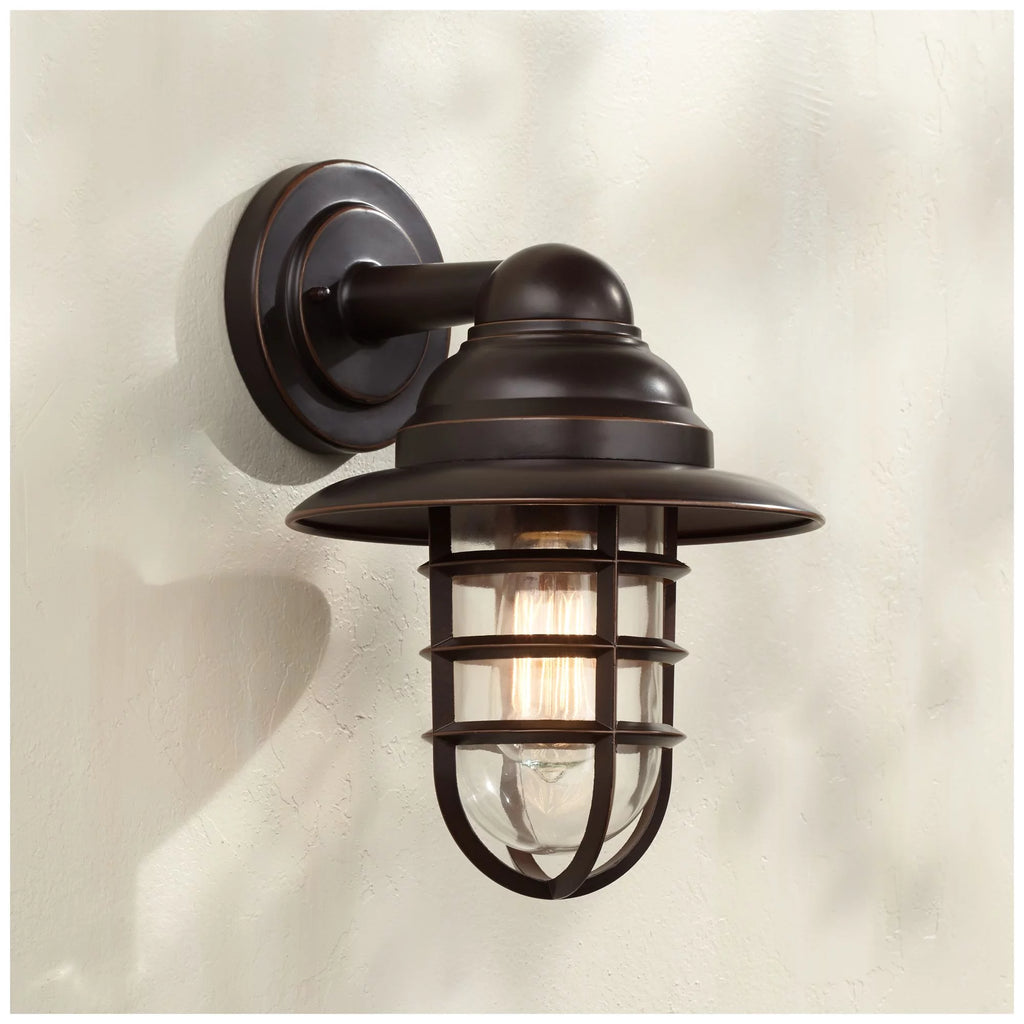 Galvanized Clear Glass Outdoor Wall Light Fixture K4979