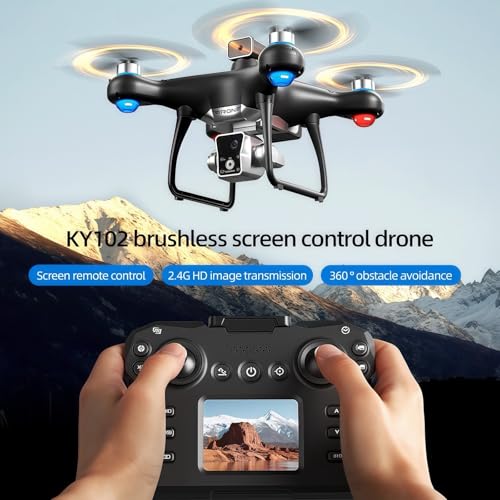 Drone with Screen Controller, Brushless Motor, Optical Flow Localization, Obstacle Avoidance, Black G372983