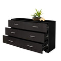 Black 6 Drawer Wood Dresser Z5461