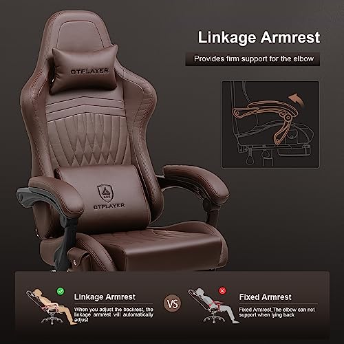 Gaming Chair with Speakers, Footrest, High Back Ergonomic Reclining C603