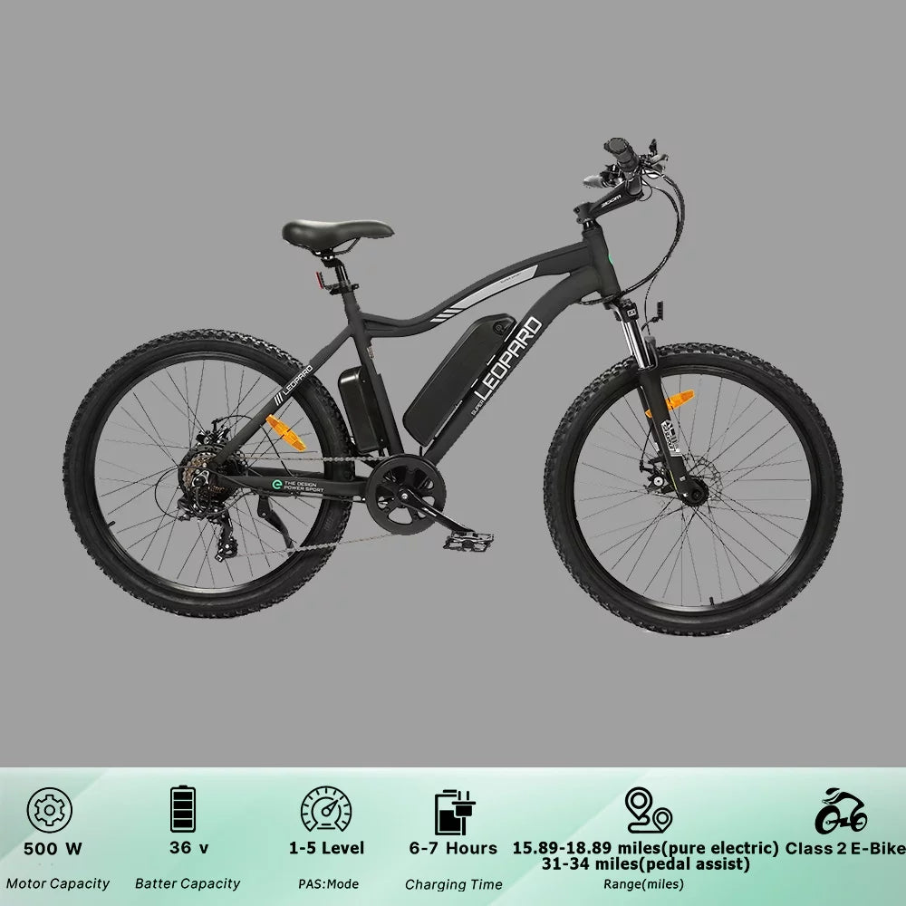 UL Certified 500W 26" Electric Bike 36V 12.5AH Removable Lithium Battery Aluminium Frame B111857