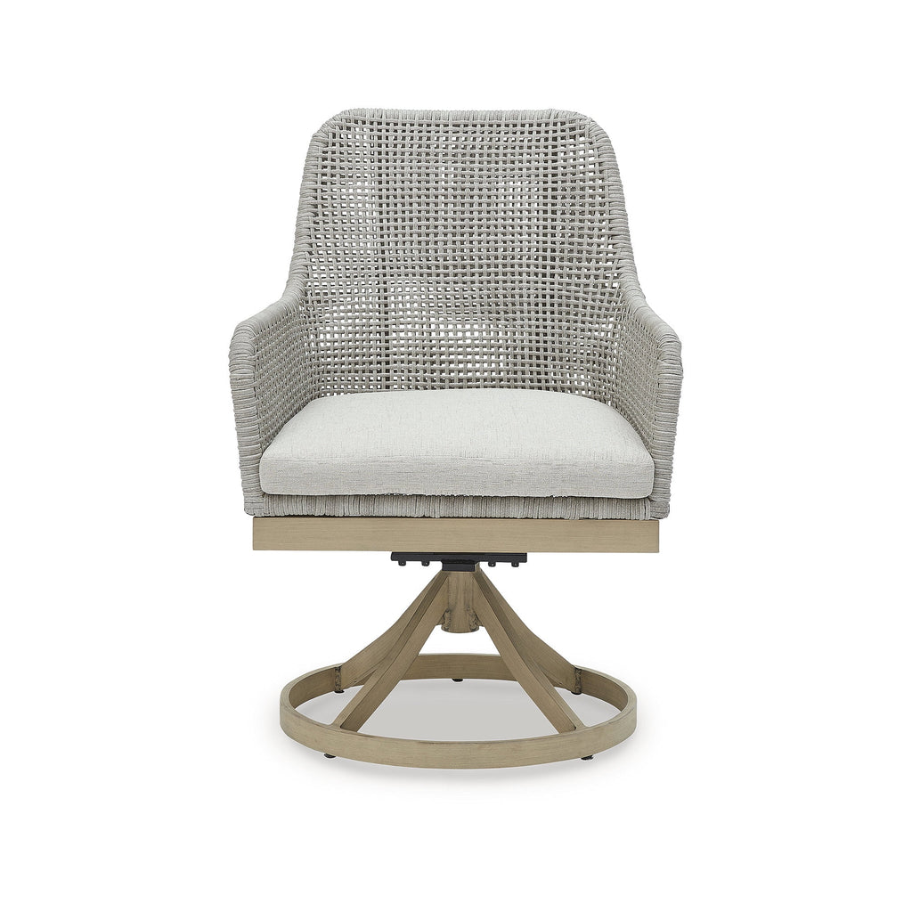 Gray Outdoor Swivel Dining Chair, Set of 2 H186