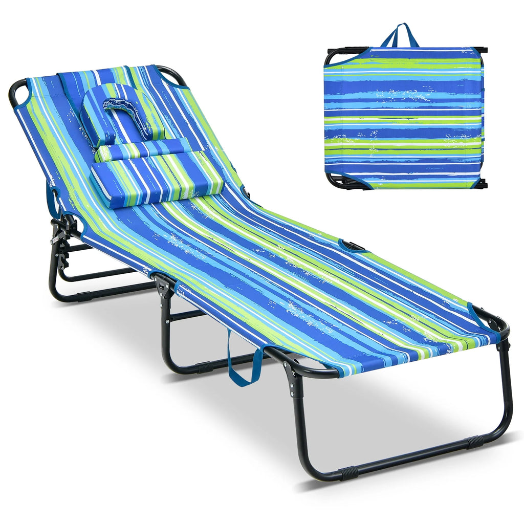 Beach Chaise Lounge Chair with Face Hole Pillows Z8277
