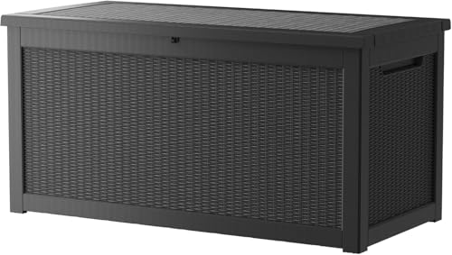 Brown 150GAL Large Capacity Outdoor Deck Box with Lock Hole P10113