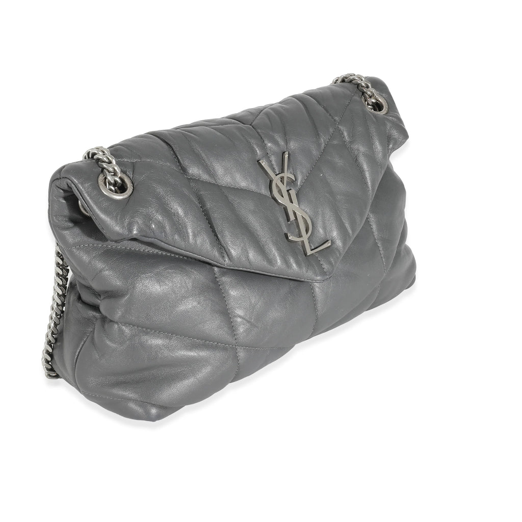 Grey Quilted Leather Small Puffer X18523