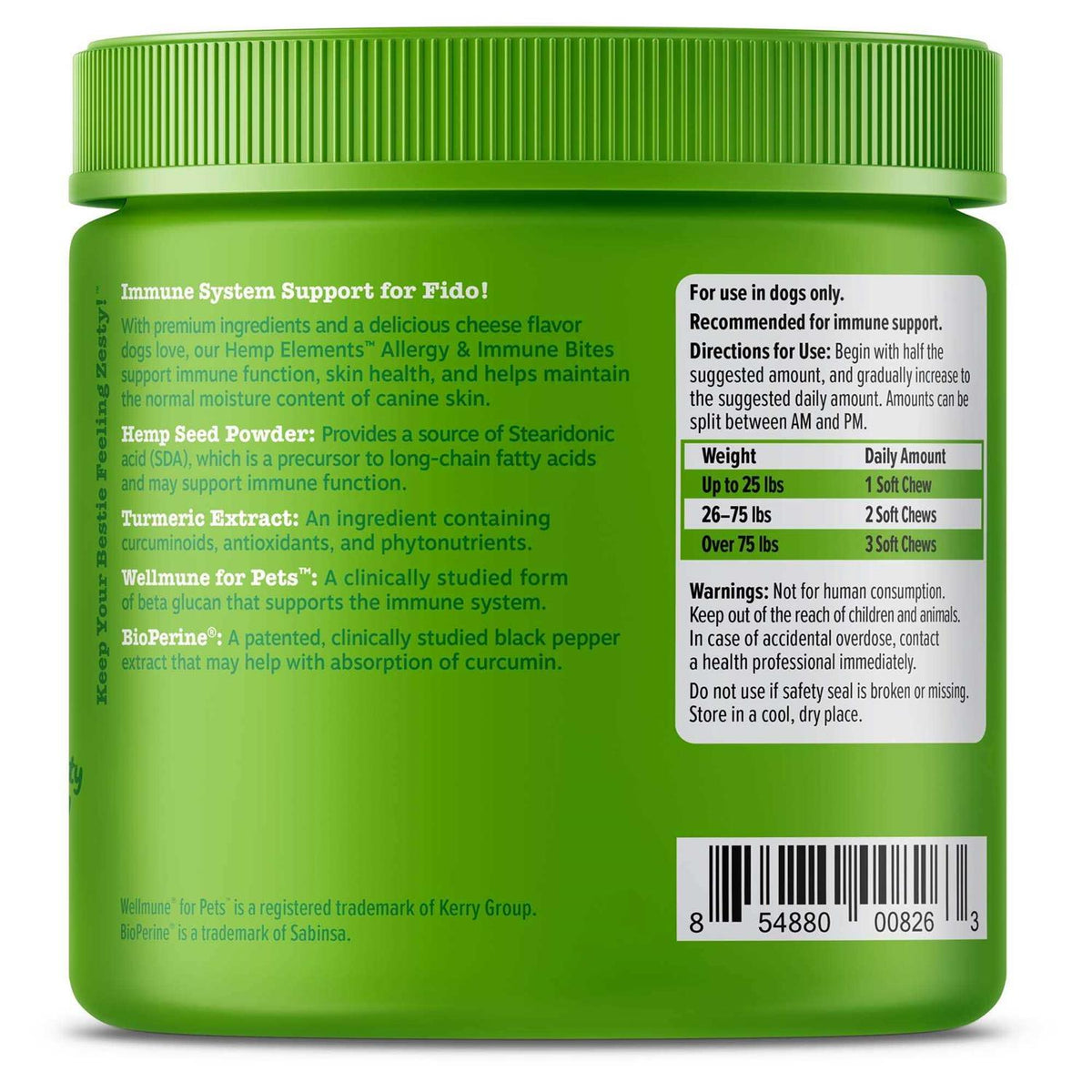 Hemp Cheese Allergy & Immune Bites for Dogs G17951