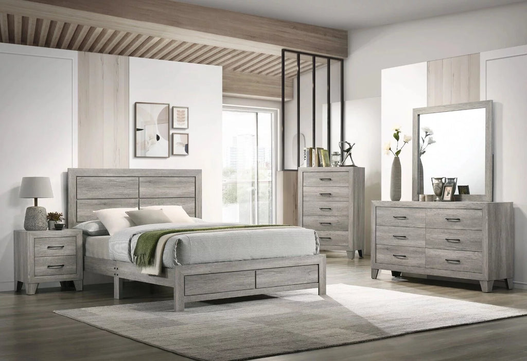 5pc Full Size Platform Bedroom Set Gray J801