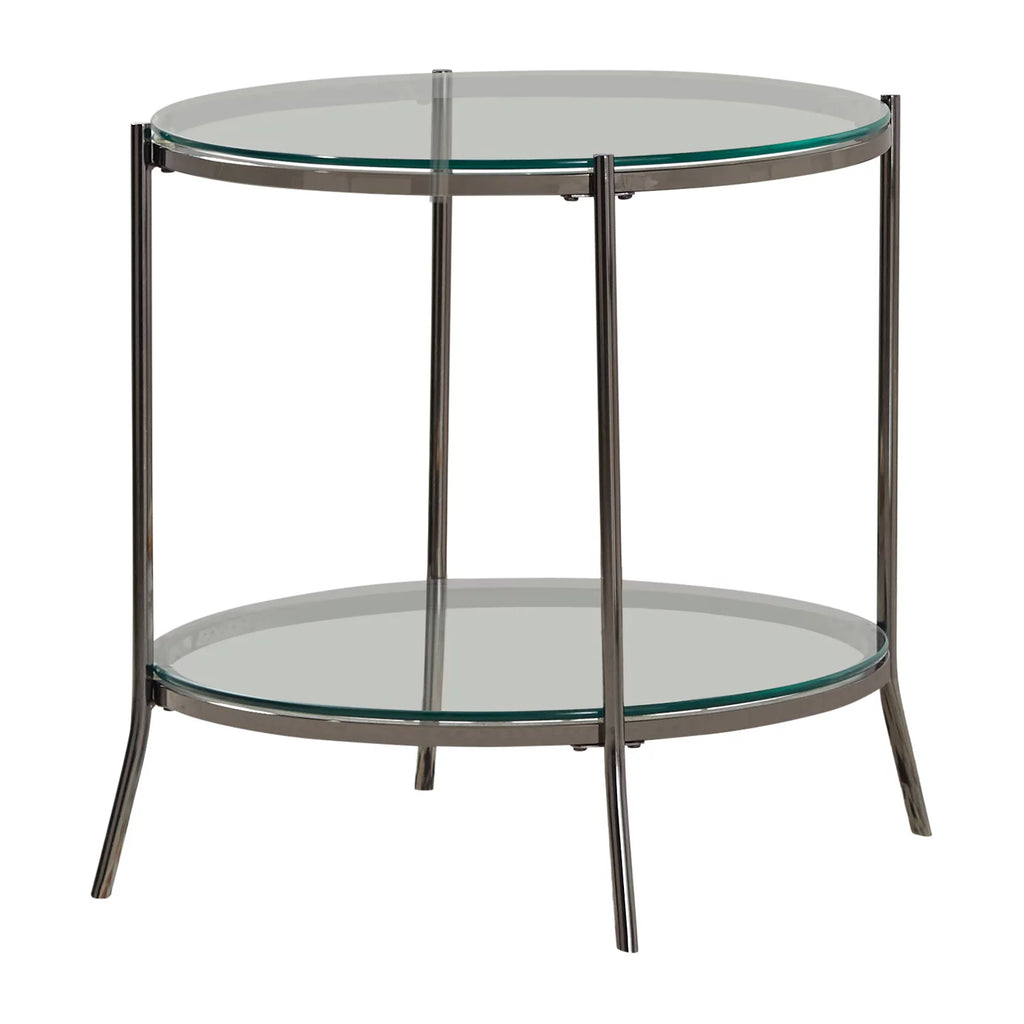 Round Glass Top End Table M79856