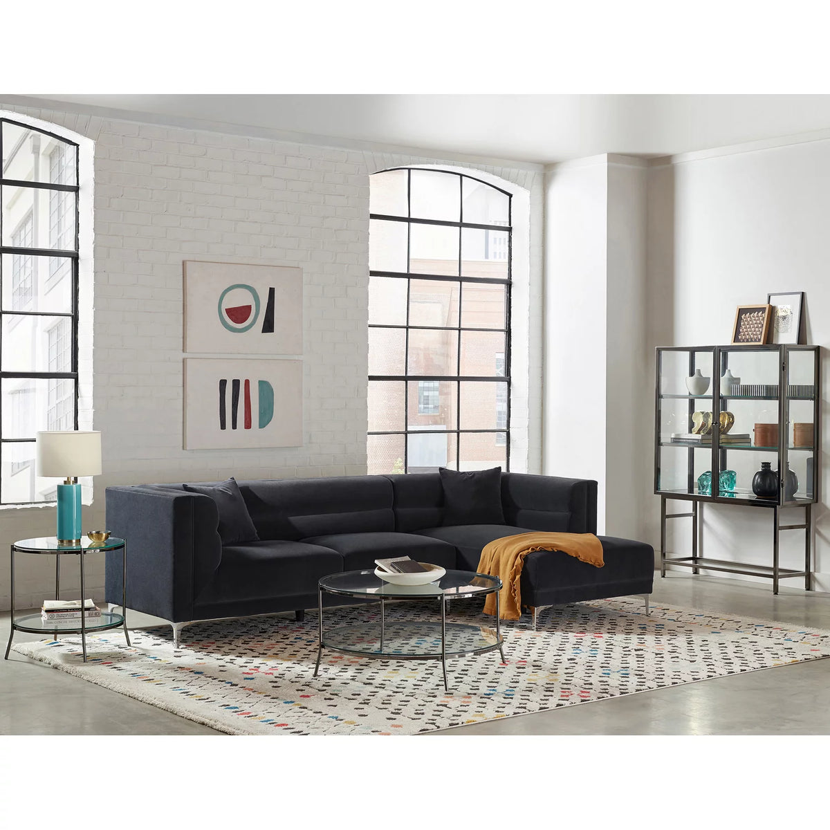 Round Glass Top End Table M79856