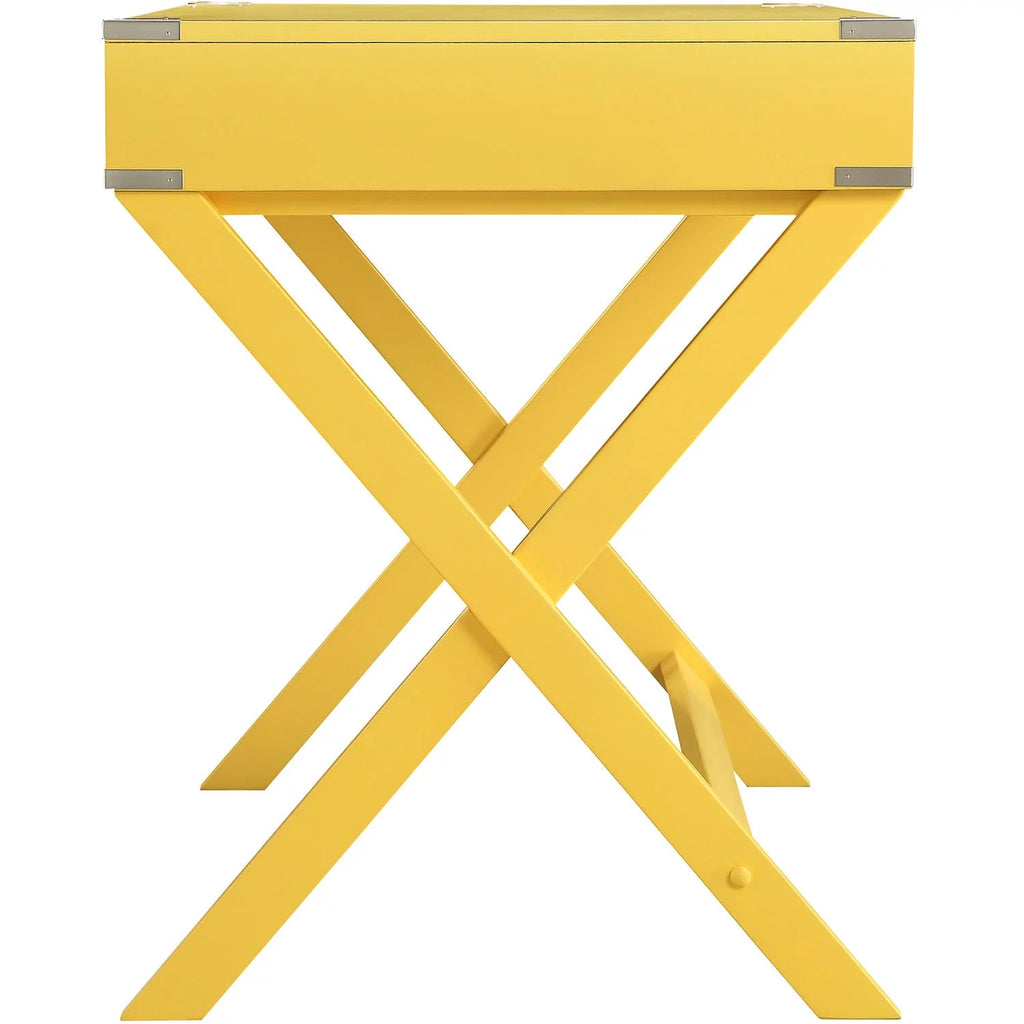 Banana Yellow Wood Writing Desk with Drawers K7801