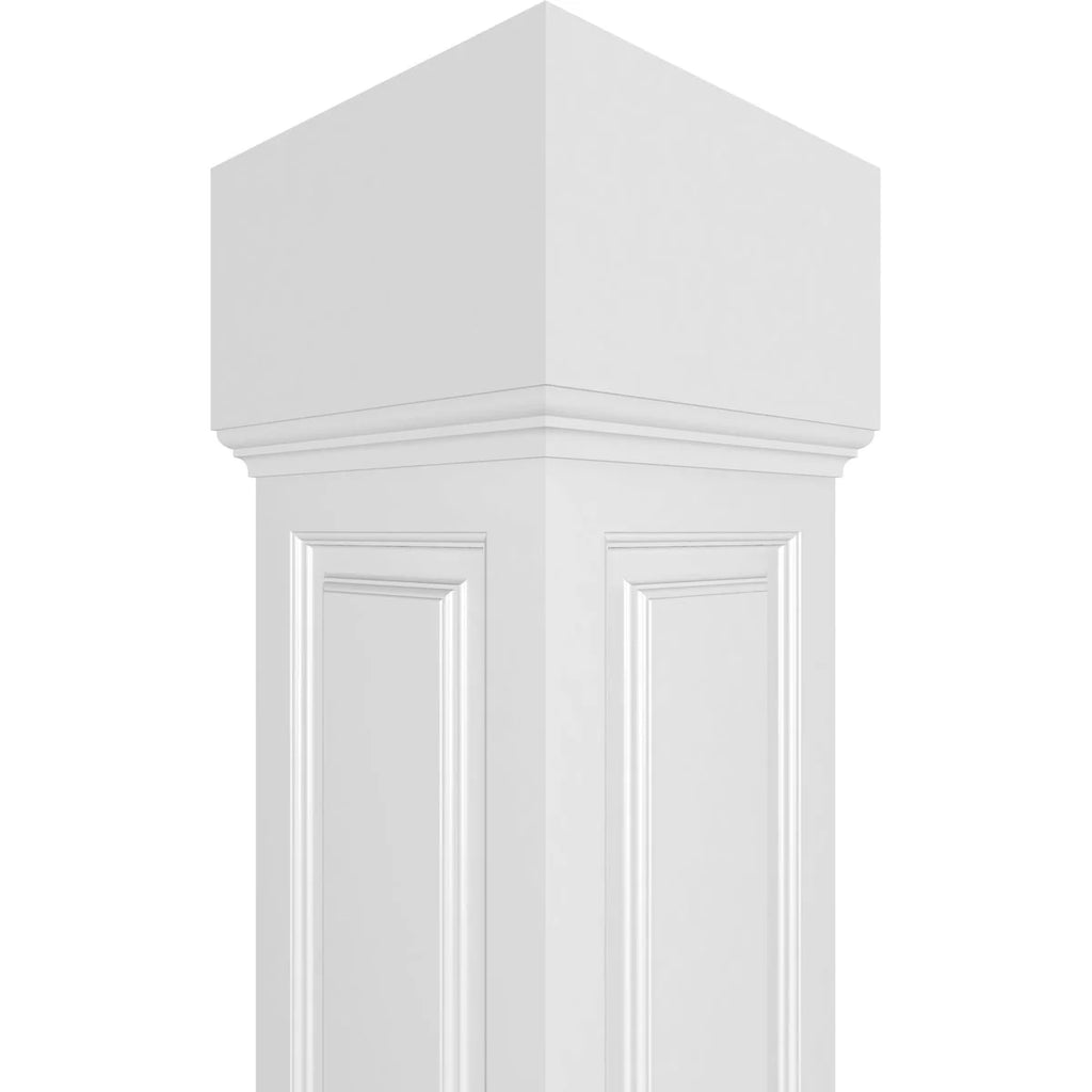 10"W x 9'H Square Non-Tapered Raised Panel PVC Column Wrap Kit S6990