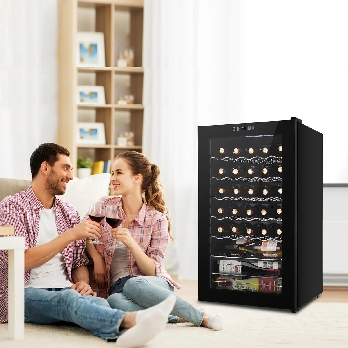 34 Bottle Compressor Wine Fridge, Black U64135