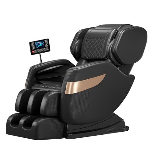 Zero Gravity Full Body Shiatsu Massage Chair with Airbags Foot Massage LCD Control Waist Heater Bluetooth Black U968