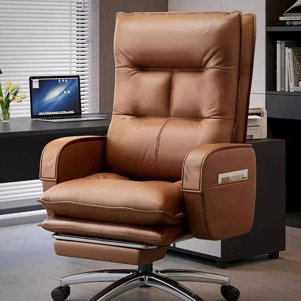 Genuine Leather Swivel Office Chairs J47827