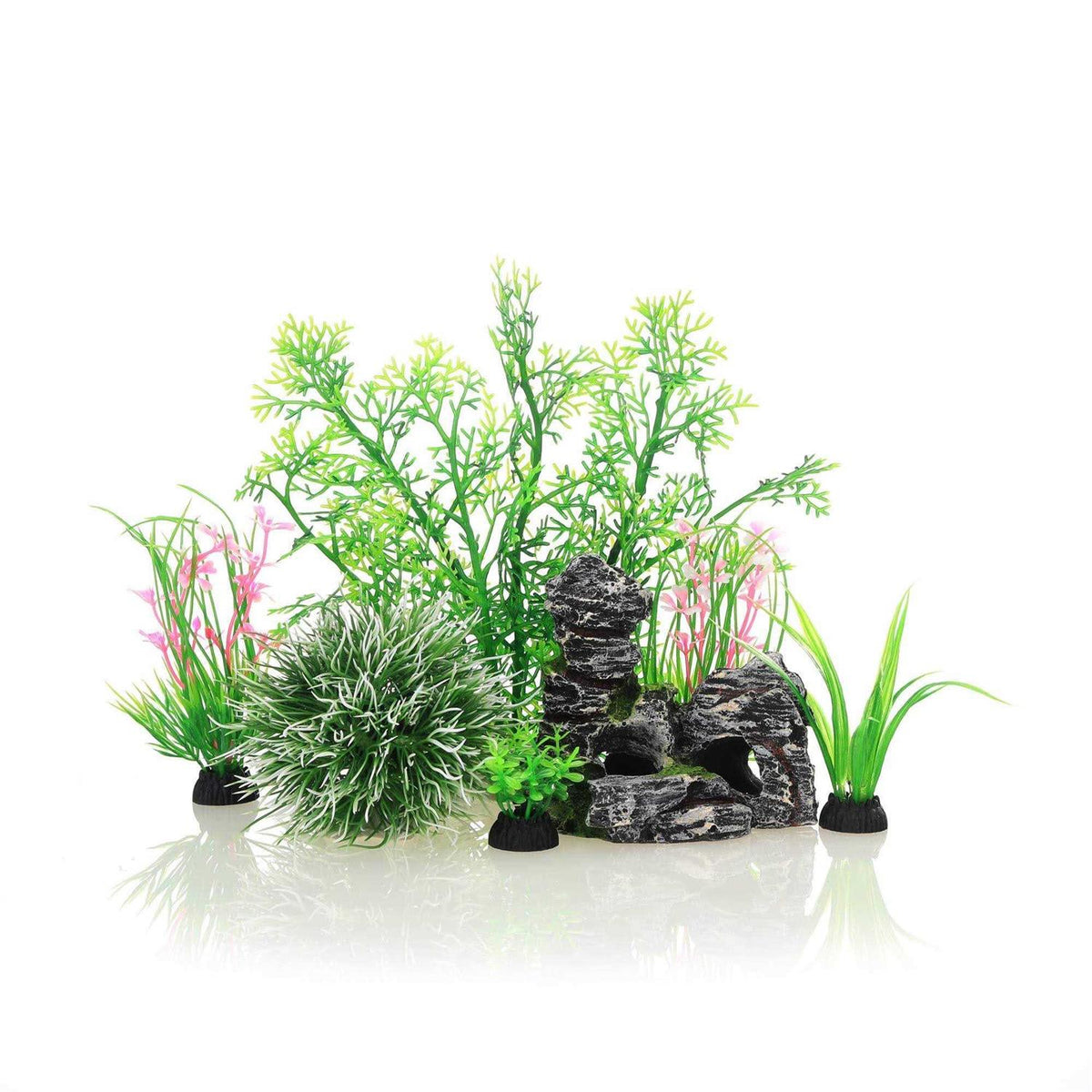 Plastic 7 Pieces Artificial Fish Tank Decor Set L22361