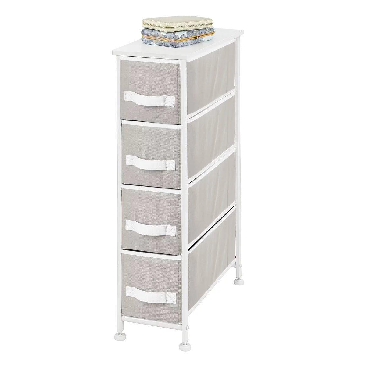 Narrow 4 Fabric Drawers Dresser Q222447