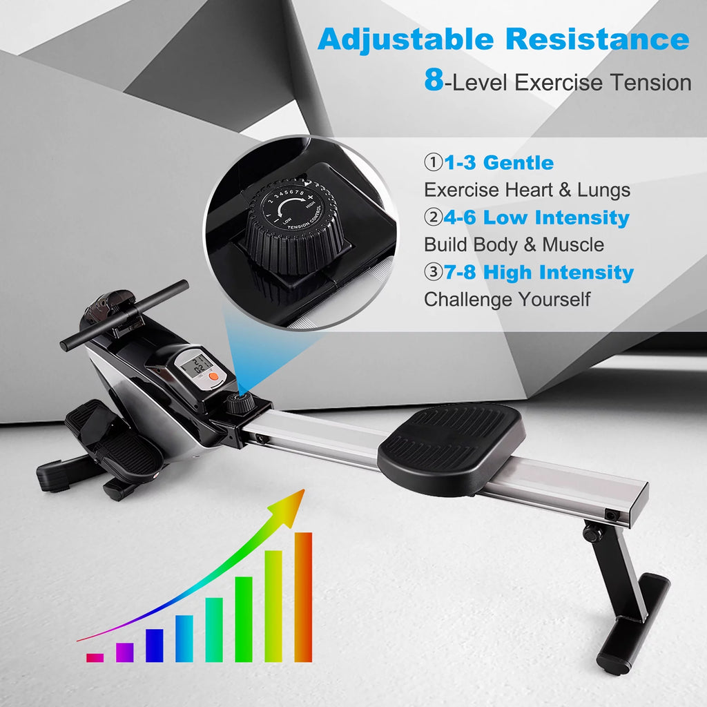 Magnetic Rowing Machine with LCD Display and Adjustable Resistance J98102