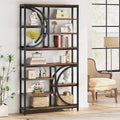Industrial 8-Tier Wood Look Bookshelf with Metal Frame Y66975