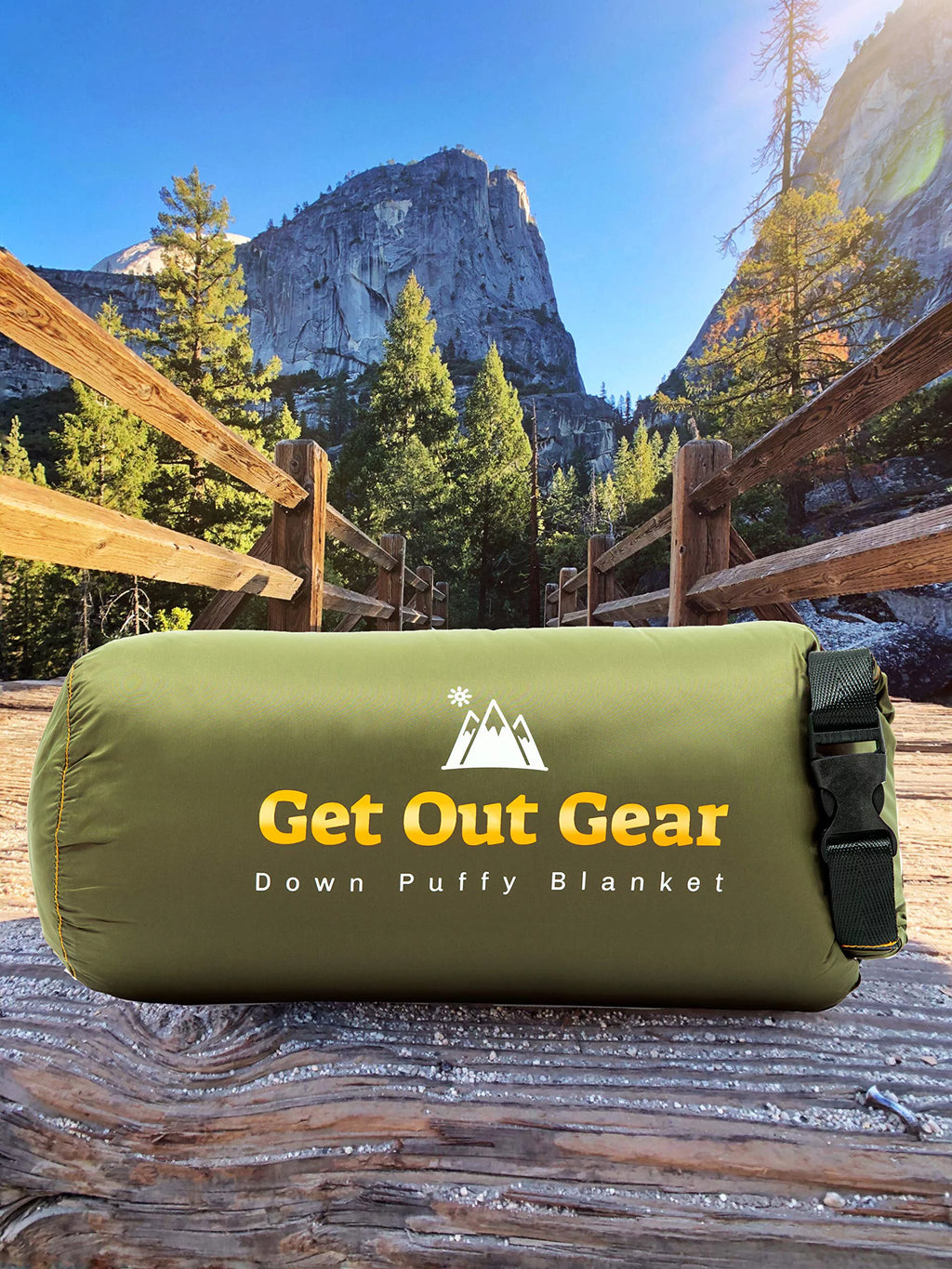 Down Camping Blanket - Packable Lightweight Warm 650 Fill Power Water-Resistant (Olive) M2587
