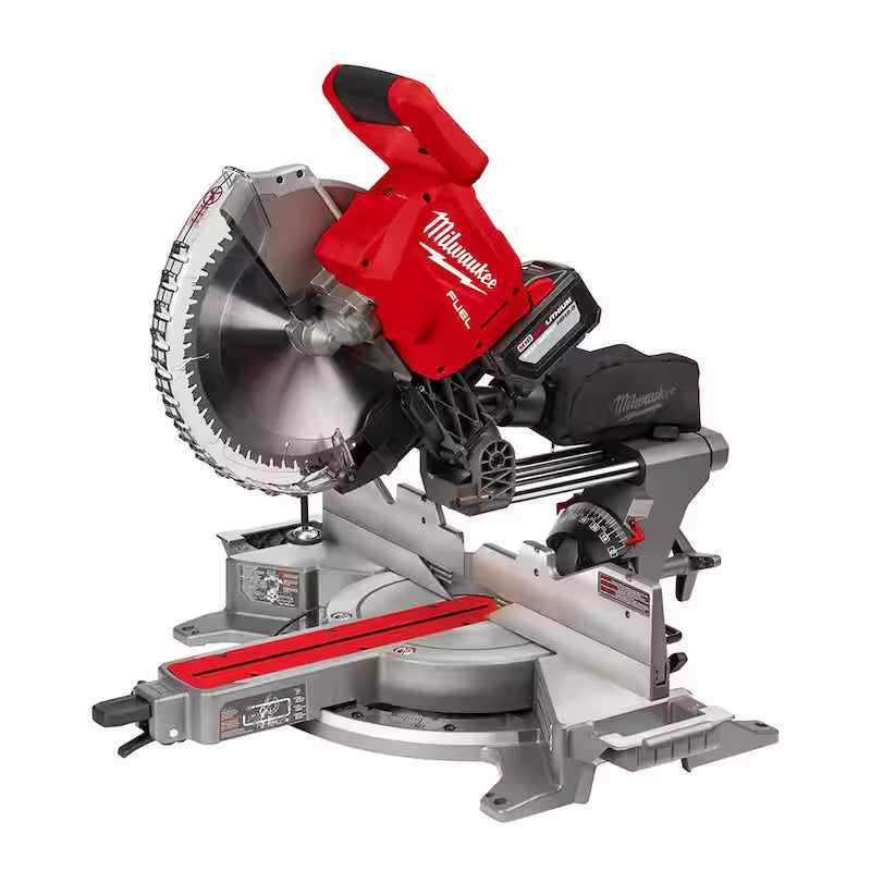 18V Lithium-Ion Brushless Cordless 12 in. Dual Bevel Sliding Compound Miter Saw Kit with Stand and Battery Q567602