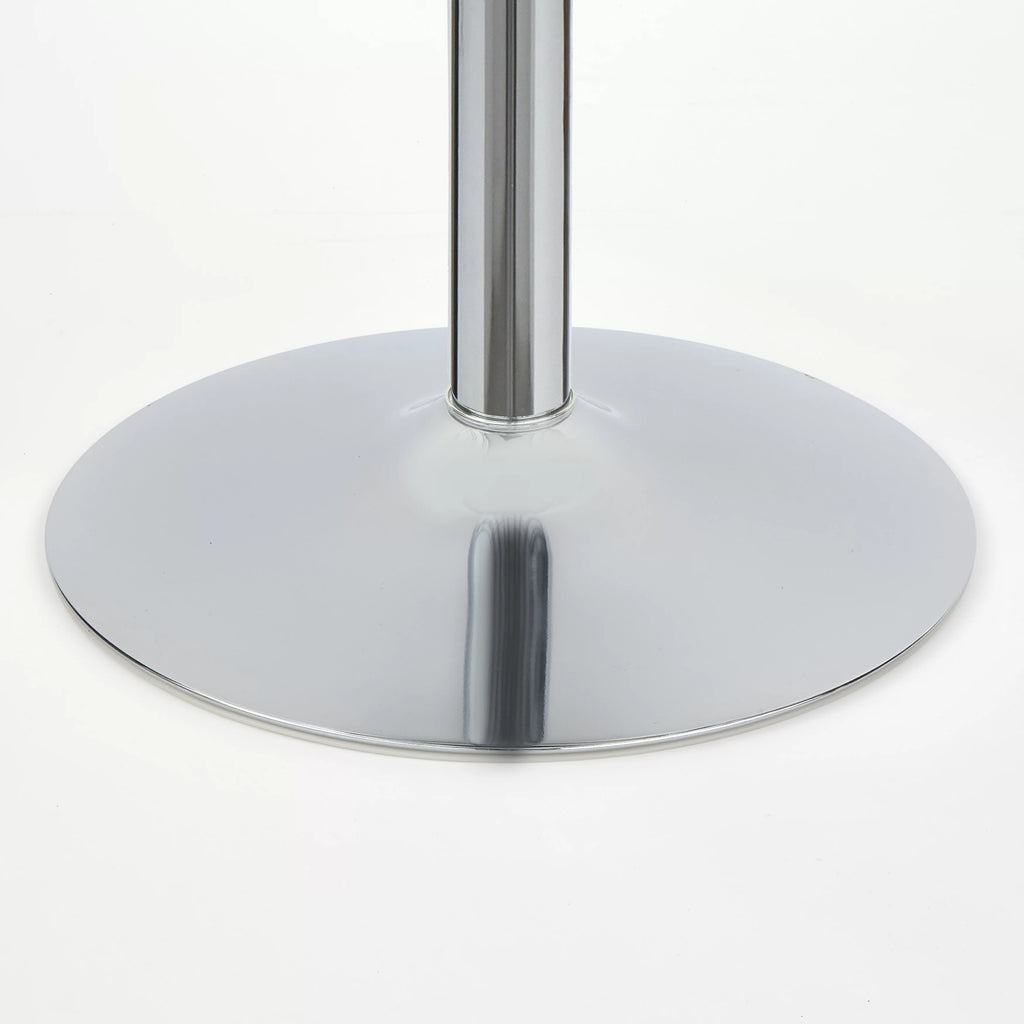 Round Bar Table 43.5" Tall White and Chrome Z88698