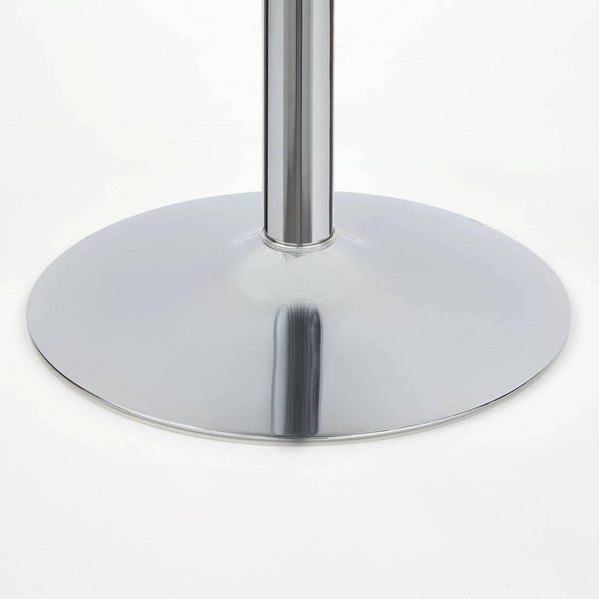 Round Bar Table 43.5" Tall White and Chrome Z88698