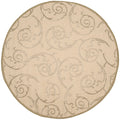 Natural/Olive Round Indoor/Outdoor Area Rug V93749