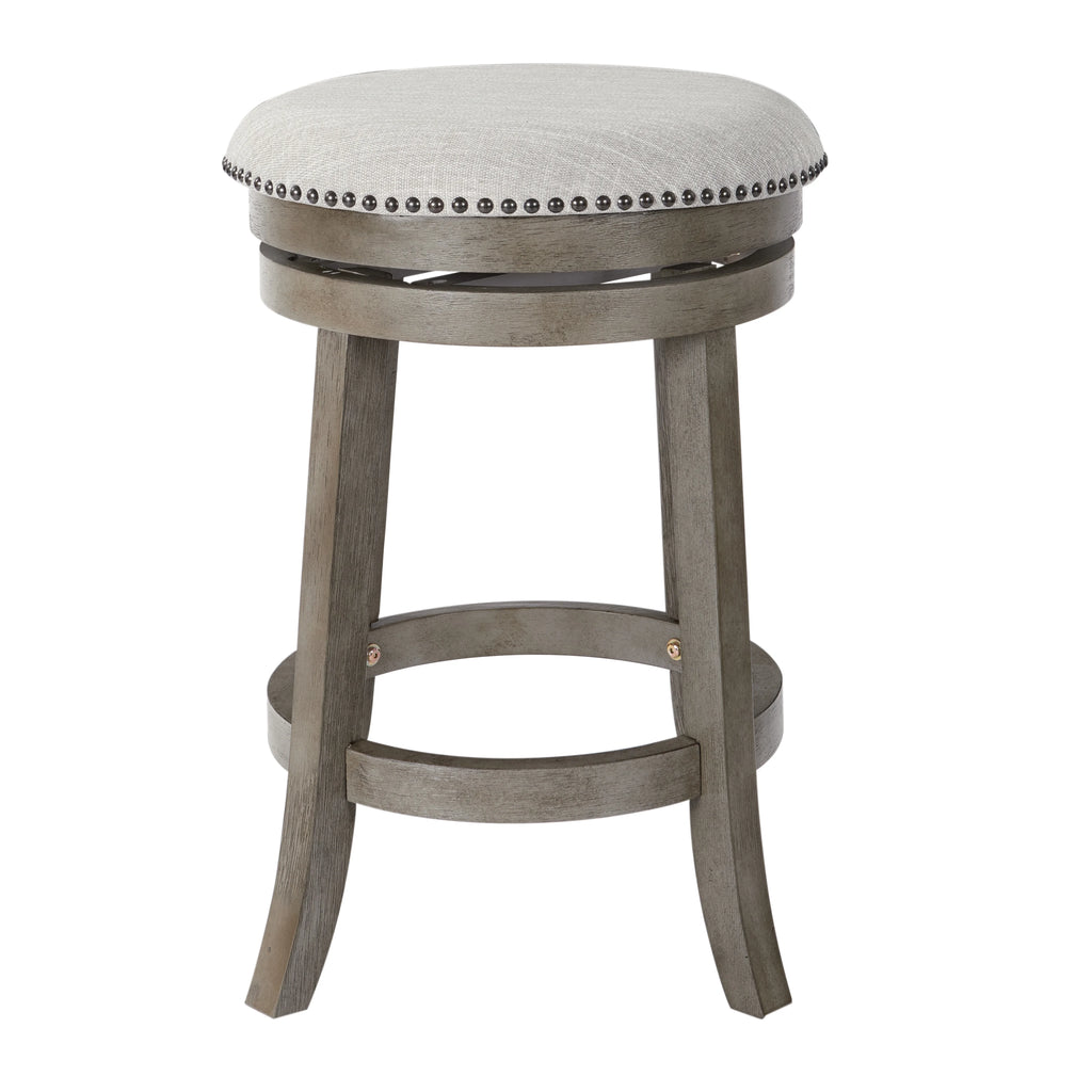 Antique Grey Backless Swivel Stool 2-Pack M14890