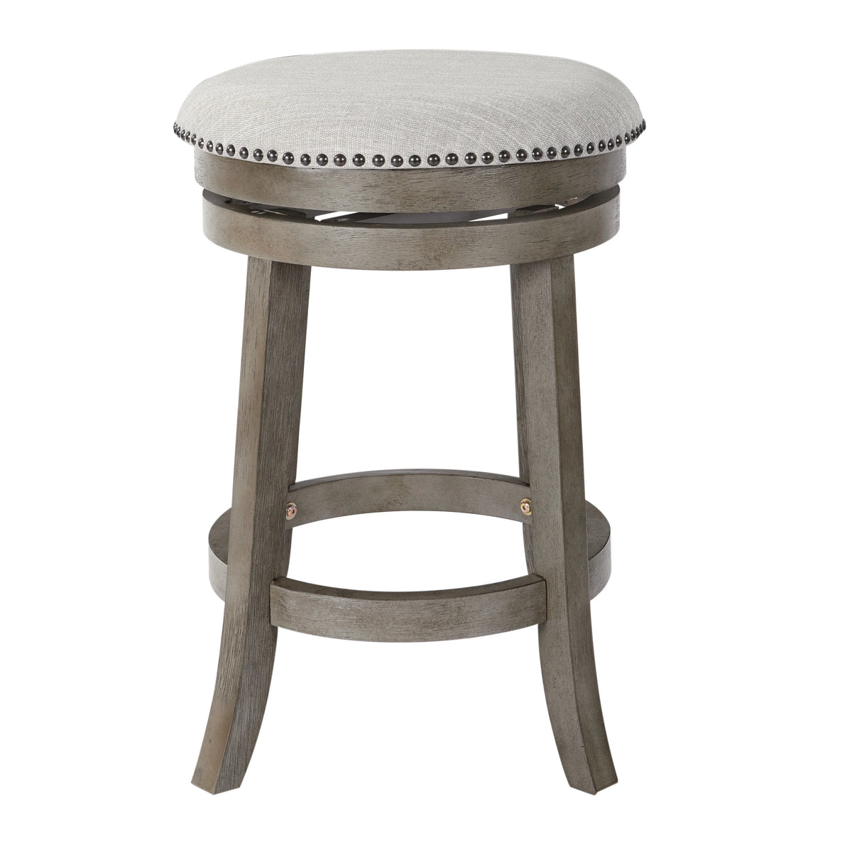Antique Grey Backless Swivel Stool 2-Pack M14890